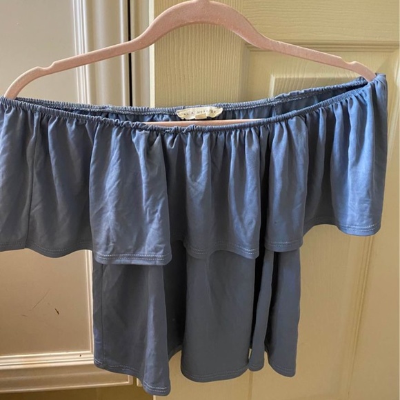 LA Hearts Blue Crop Top - Picture 1 of 2